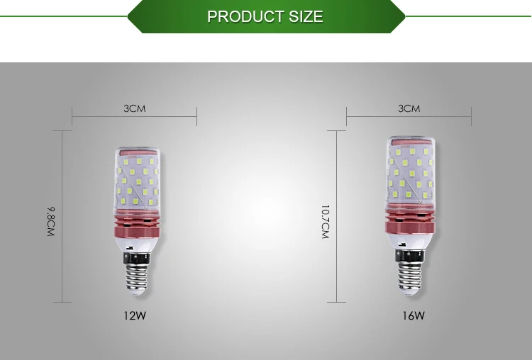 China wholesale 220v corn led light bulbs E14 12 16 watts Energy Saving Lamp warm white Led Bulb Light