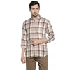 Plaid flannel brown fashion men's custom t shirt manufacturer