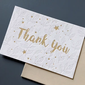 custom gold foil stamping thank you card with envelopes