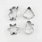 Best Christmas 4 piece set stainless steel biscuit cookie cutter mould