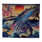 Japanese decorative background cloth digital printing interior bushido wall chart custom wholesale tapestry