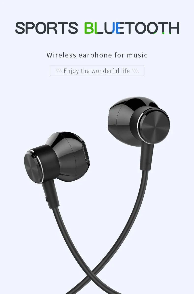 B10 Wholesale OEM Magnetic Metal NeckBand Bluetooths In-ear Earbuds Mini Wireless Sports Earphone - ANKUX.COM