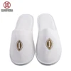 White Color Hotel Supply Disposable Velour Fabric Slippers