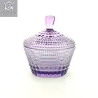 hot sale eco-friendly machine pressed solid color glass jar with lid