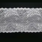 Korean lace peacock feather design elastic lace trim