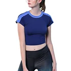 Women's belly belly running quick-drying breathable top sports short-sleeved summer yoga clothes WA39