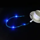 Wholesale Manufacturer Christmas party flashing LED hair braid glitter elastic pigtail headband