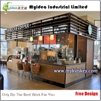 wooden design Starbucks coffee bar kiosk and coffee shop kiosk for sale