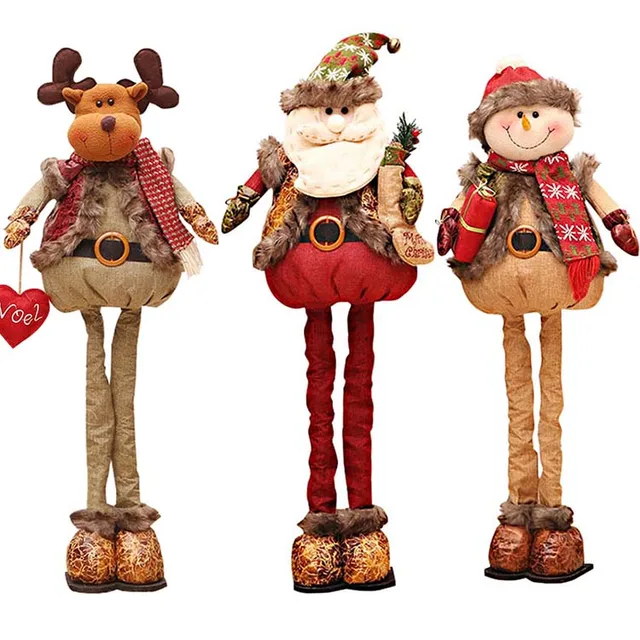 fabric handmade christmas decoration plush santa claus reindeer
