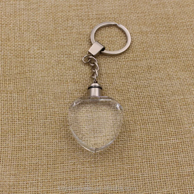 customized christmas gifts heart shape crystal led keychain