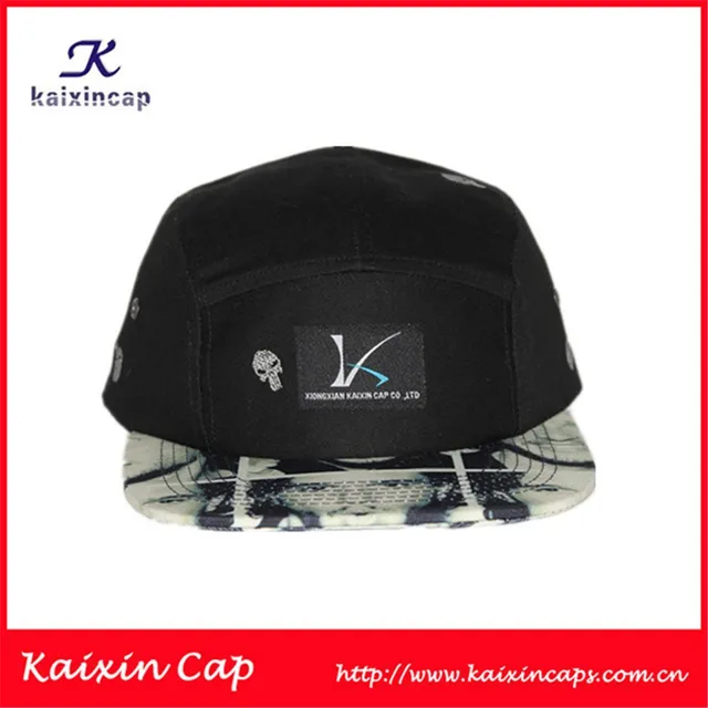 Punk Skull/Character Printed 5 Panel Custom Camp Caps