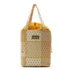 Fancy style cotton and polyester drawstring and hand cotton drawstring bag with handles
