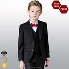 OEM Custom Design High Quality Classic Fit Boys Black Dress Suits