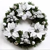 White Pine Needles Making Fiber Optic Christmas Rattan Wreaths for Front Door