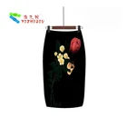 YIZHIQIU Optional Cotton Linen Knitted Pencil Skirt
