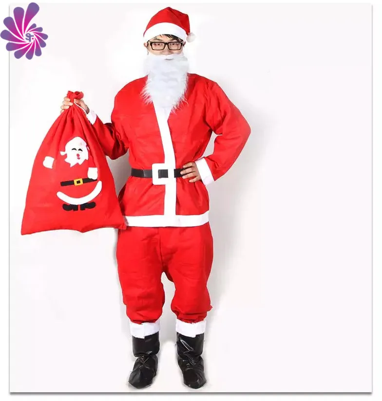 חג המולד למבוגרים גבר יהלומי קטיפה סנטה קלאוס תלבושות לגברים קוספליי Suit