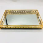 Factory Wholesale New Collection Hotel Metal Mirror Tray Iron Frame Serving Tray