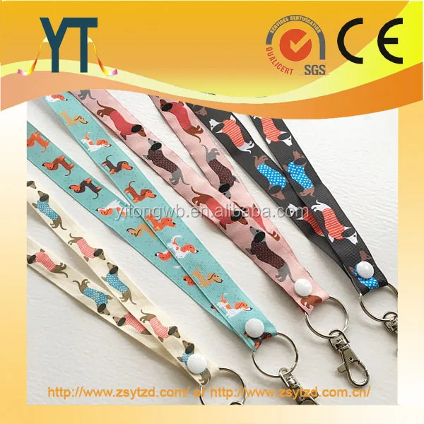 promotional silk screen print nylon lanyard & oem custom printed