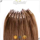 Indian Remy Double Drawn Medium Chestnut Brown micro ring hair extensions