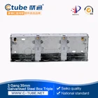 Three Gang electrical Galvanized steel box Triple for British standard