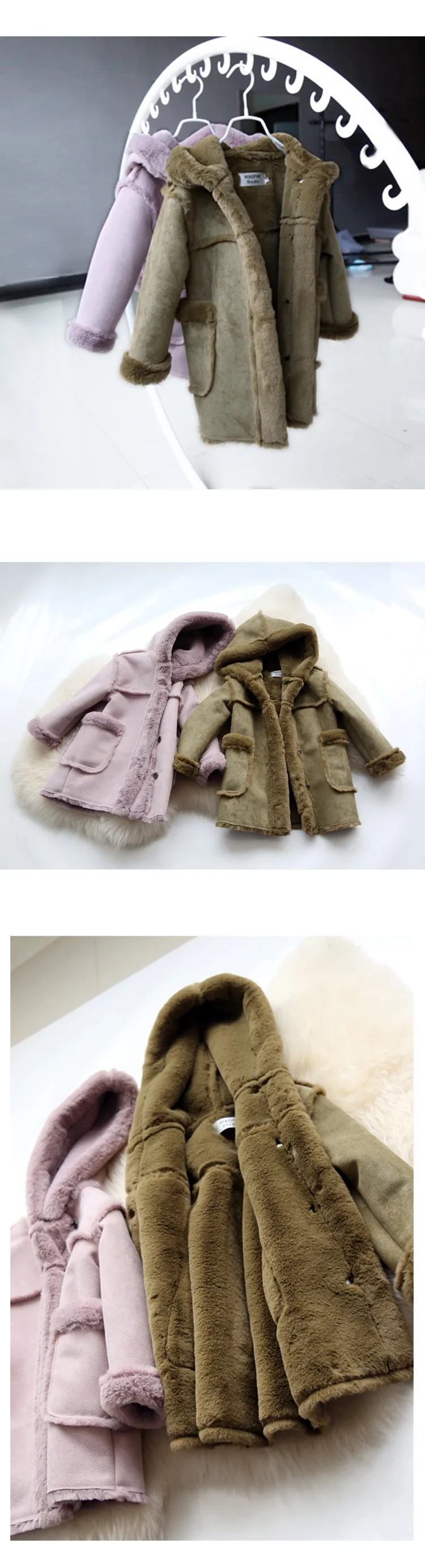 faux fur hooded coat