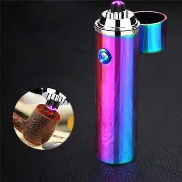 Flameless No Gas USB Rechargeable Eco-Friendly Single Arc Gold Electric Lighter