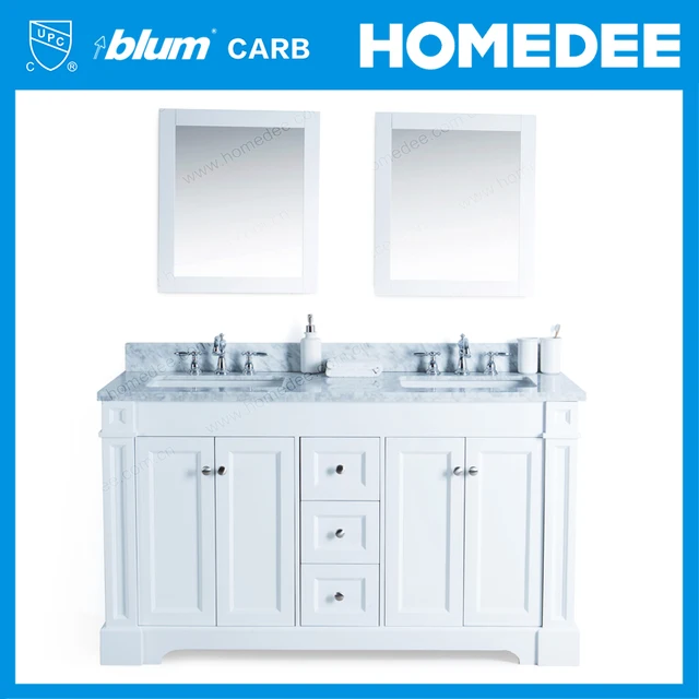 classic wooden bathroom cabinet white with blum hardware