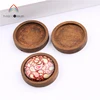 Y0087 Wholesale Round Coffee Color Pendant Tray Wood Base Cabochon Setting