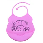 Washable plastic cute cartoon custom design drool baby bib