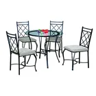Luxury living room furniture rustic restaurant dining table set with 4 chairs