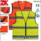 Hot selling safety work yellow/orange high visibility vest with pockets