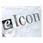 Custom high quality electroforming fashion shiny metal decorative logo label nickel sticker