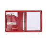 3 hole Red Zippered PU Leather File Folder