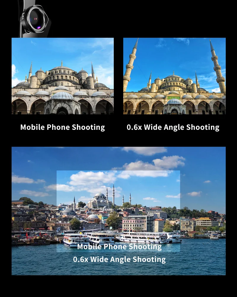 Exterior 185 Grado de ojo de pez lente de la c&aacute;mara del tel&eacute;fono m&oacute;vil - ANKUX.COM