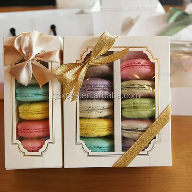 Custom food grade macaron packaging box with clear window