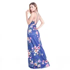 Fashion Clothing Blue High Quality Long Ladies Sexy Cross Back Design Maxi Dresses Brands For Women 2018 From China