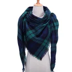 Knitted Scarf Plaid Winter Warm Scarf Ladies Casual Shawl