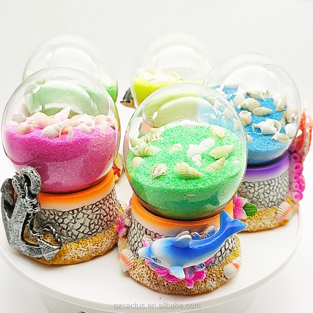 customized polyresin sand conch globe ocean souvenir decoration