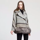 Custom Woolen Overcoat Winter loose fur Jacket Cashmere women Wool fabric for Coat With Real Fur