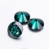 bulk wholesale Solid 14K Yellow gold round brilliant cut synthetic green moissanite 7.5mm
