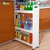 JIAYOU Household Organization 3 Tier Ivory Pure PP Plastic Kitchen Utensil Organizer Storage Rack