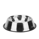 Stainless Steel Dog Bowl Non-slip Rubber Pet Food Utensils 15-30CM Slow Feeder For dog bowl portable