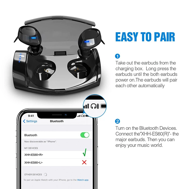 New TWS V5.0 Chipset: AB1526P Mini Bluetooth earphone Sport Stereo headphone True Wireless Earbuds Handsfree Headset - ANKUX.COM