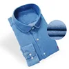 latest man shirt design Mini club collar light blue denim mens dress shirts camisas