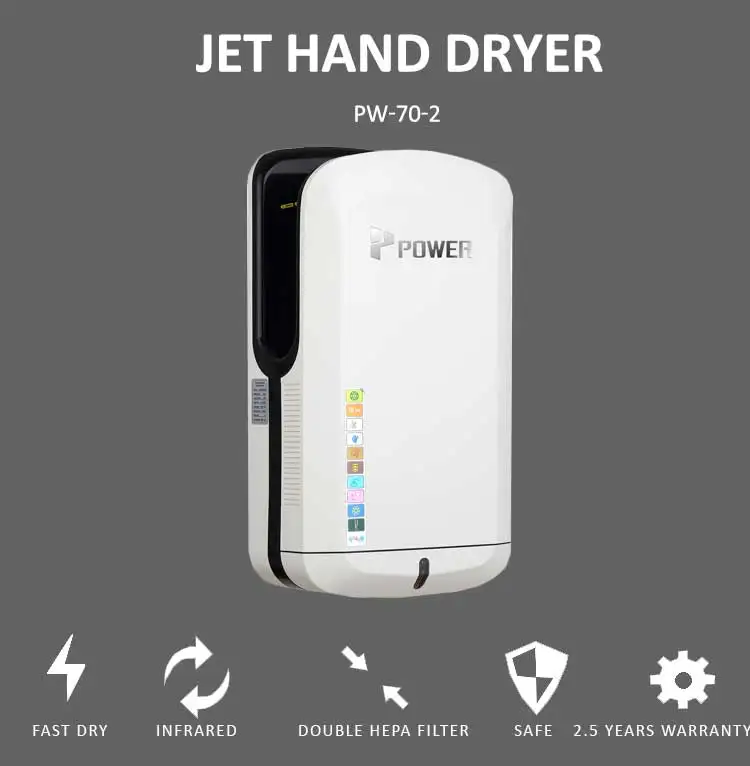 Factory made jet electric hand dryer