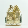 Led blown glass christmas miniature snow houses with lights