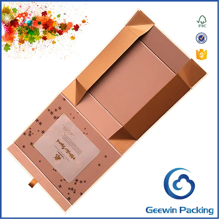 luxury finishing flat pack cardboard gift box color printed