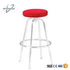 round pu /fabric backless swivel metal kitchen bar stools with chrome chair legs