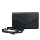 genuine saffiano leather envelop women clutch bag evening envelope shoulder handbag with detachable long shoulder strap