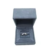 Customized logo printed grey suede jewelry boxes wholesale ring case